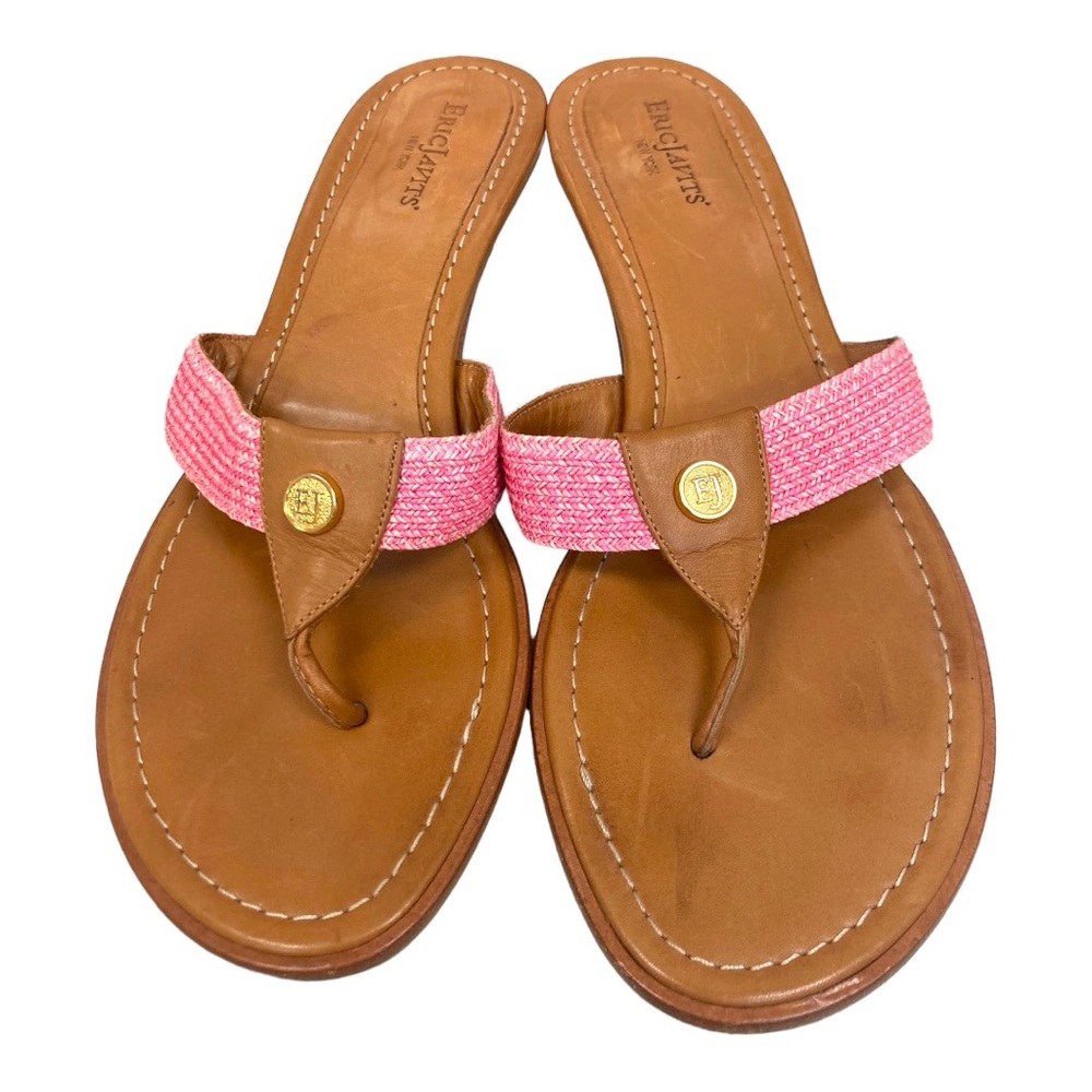 Eric Javits Woven Strap Sandals/‎ Leather Pink Size 9M